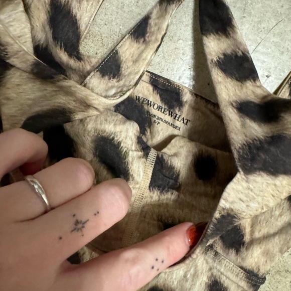 WeWhoreWhat Leopard Print Stretch Jersey Bodysuit Tan - Picture 3 of 4